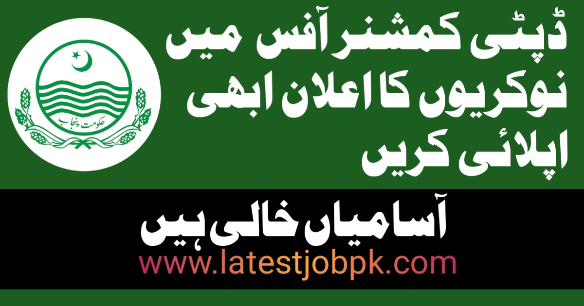 Pakistan Deputy commissioner Office jobs 2025 Apply Online