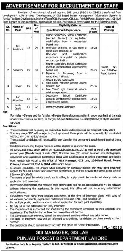 Latest Forest Department Latest Jobs 2025 Advertisement