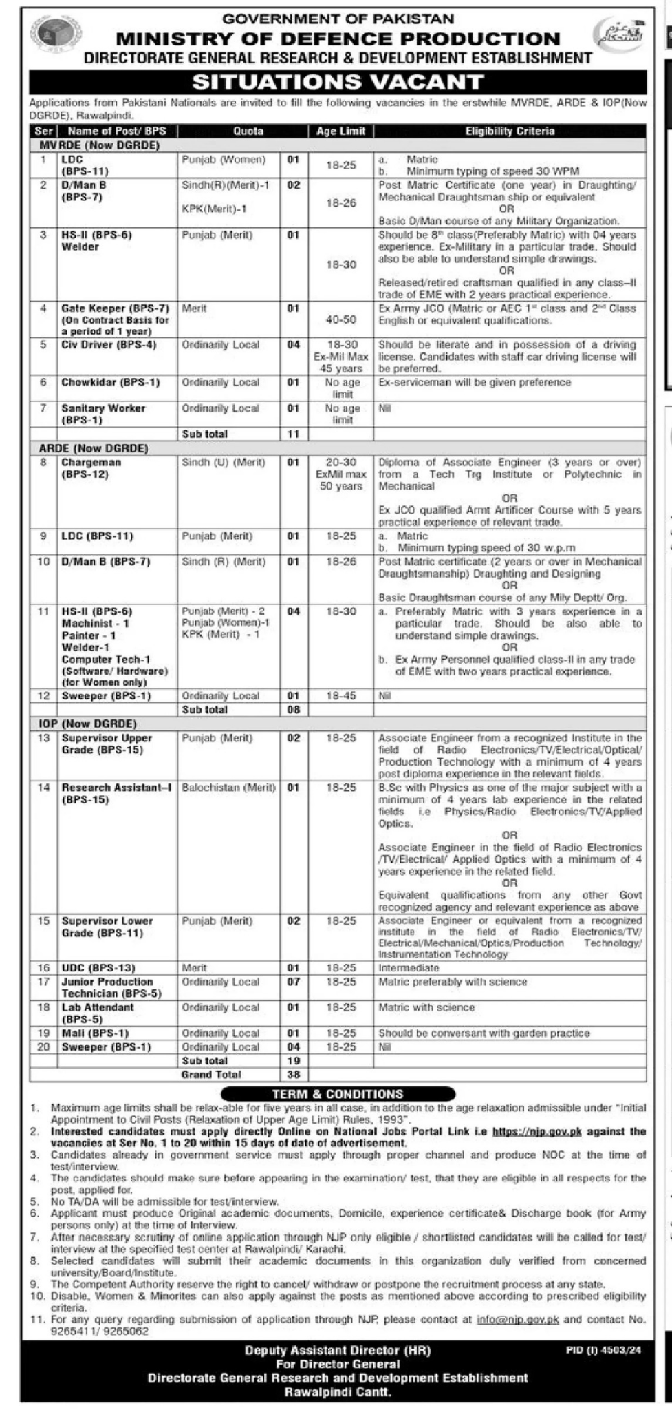 Ministry of Defence MOD Jobs 2025 Advertisement