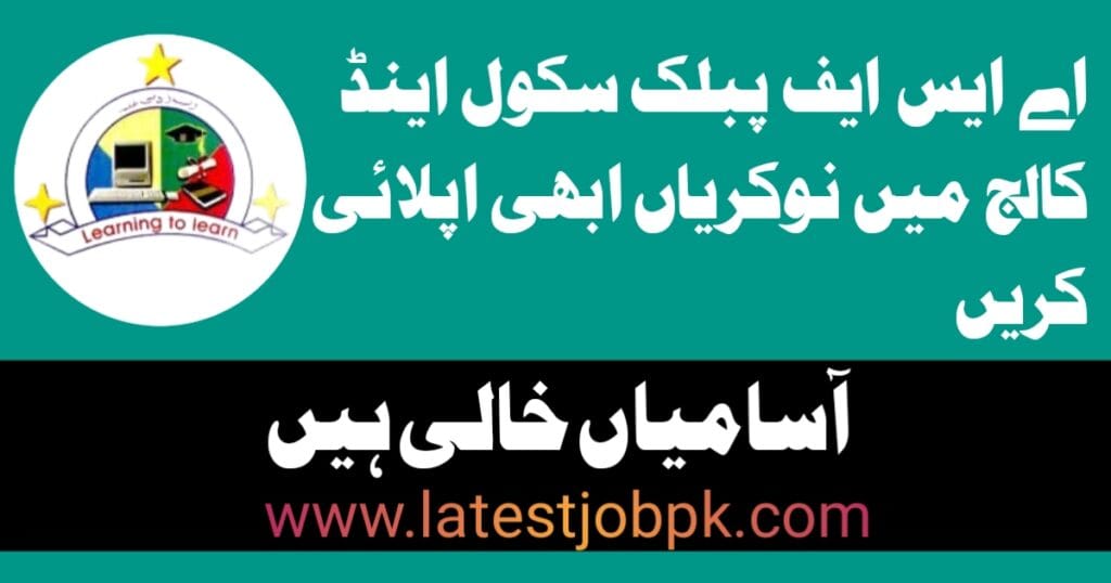 ASF Public School and College Latest Jobs 2025