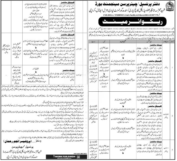 Shaheed Mohtarma Benazir Bhutto Institute of Trauma SMBBIT Jobs 2025 Advertisement
