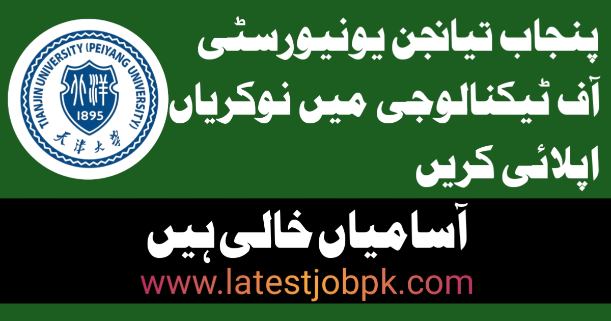 Latest Punjab Tianjin University of Technology Jobs 2025